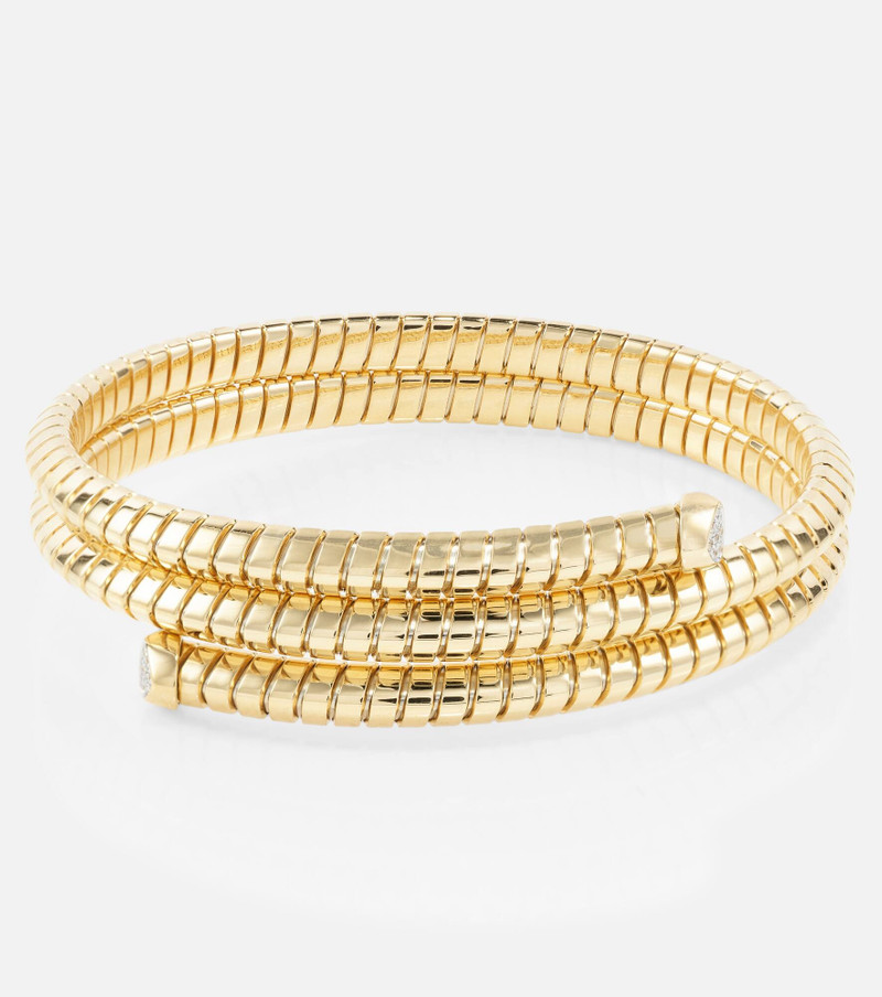 Trisolina Triple 18kt gold bangle with diamonds 1