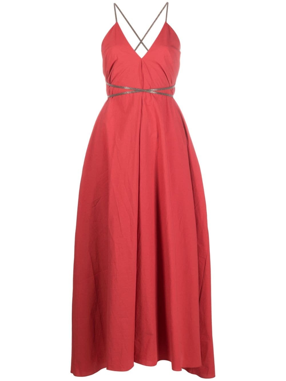 open-back cotton maxi dress - 1