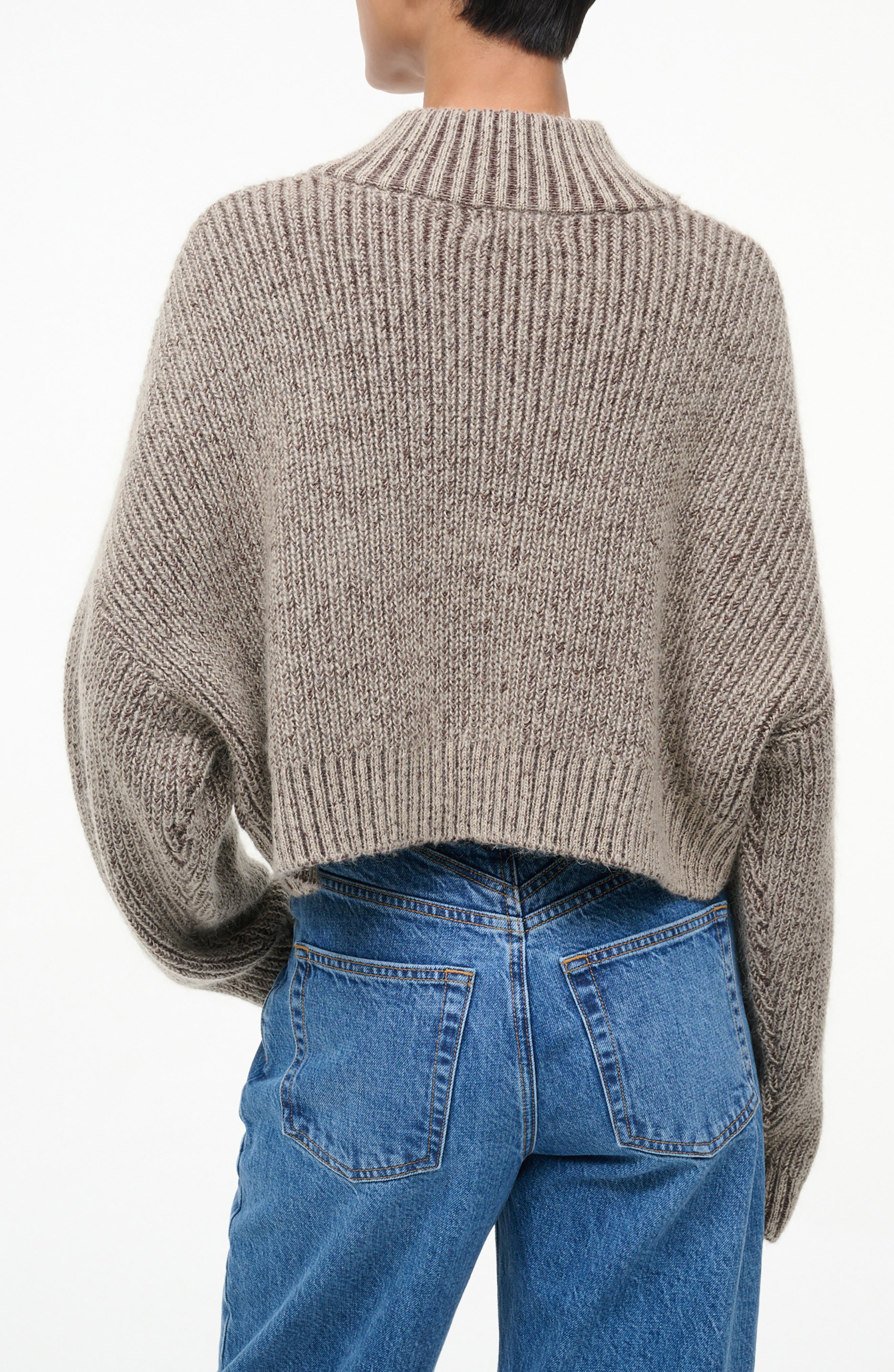 STAUD Hampton Crop Cotton Blend Half-Zip Sweater in Bisque at Nordstrom - 2