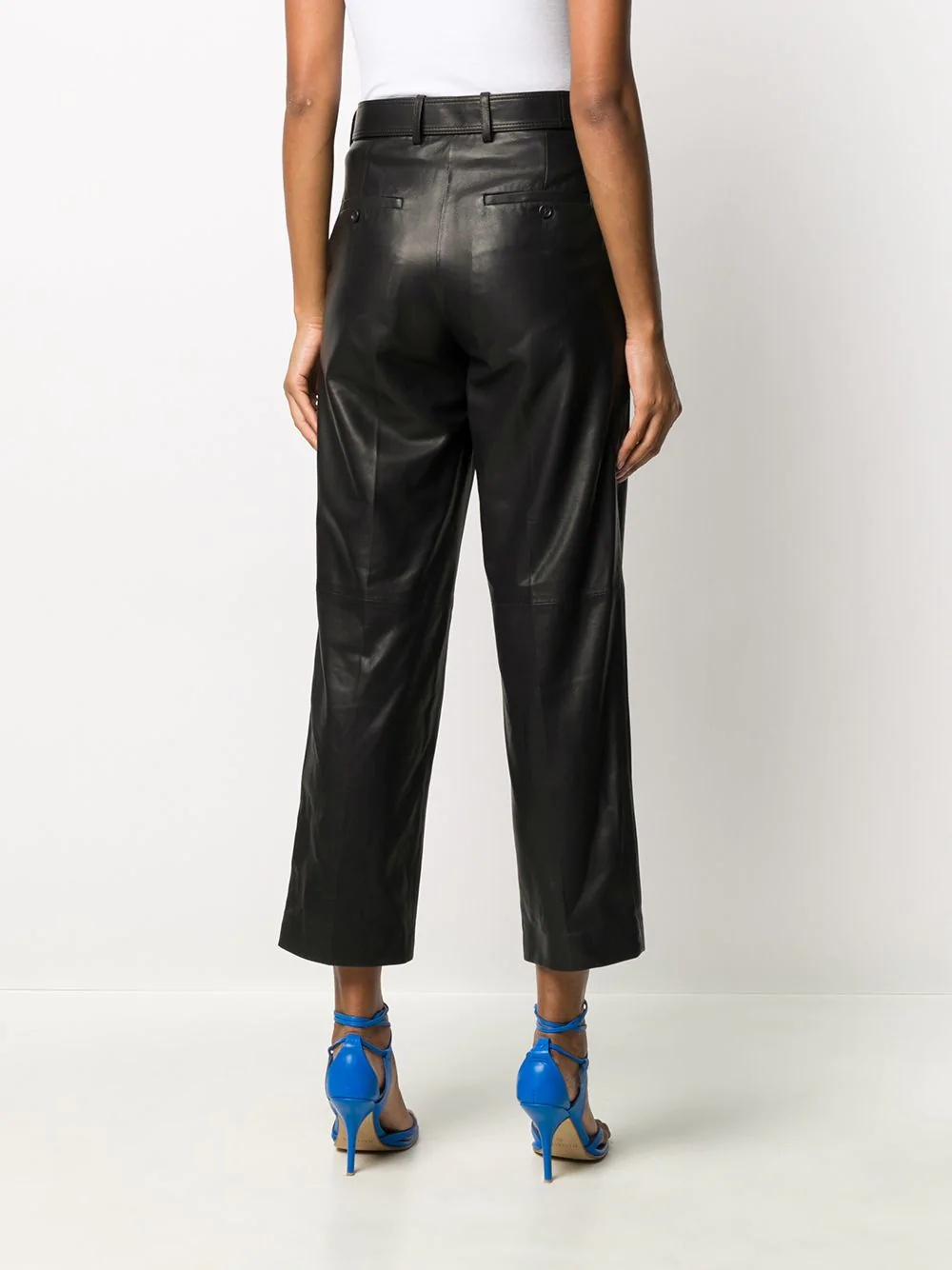 wrap-front cropped trousers - 4