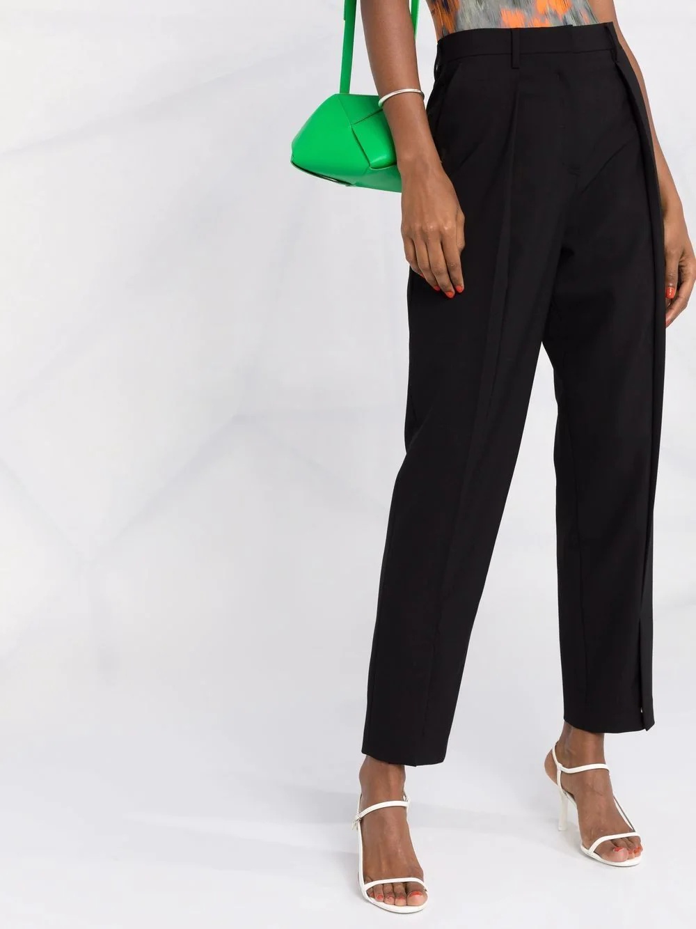 logo-print tailored trousers - 8
