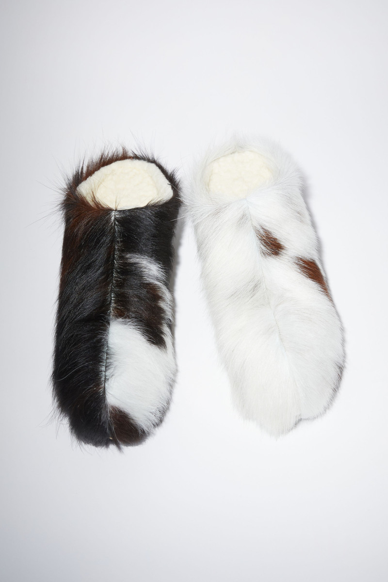 Studded fur mules - Multi brown 5