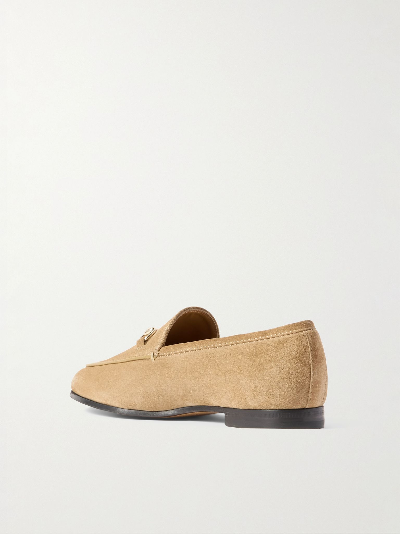 Jordaan horsebit-detailed leather-trimmed suede loafers Beige - 3