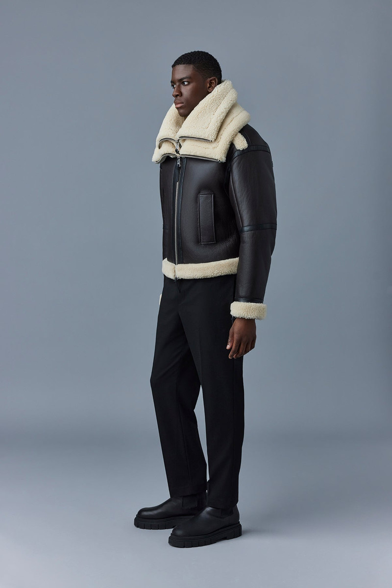 MACKAGE LOTTE Sheepskin jacket with double collar outlook