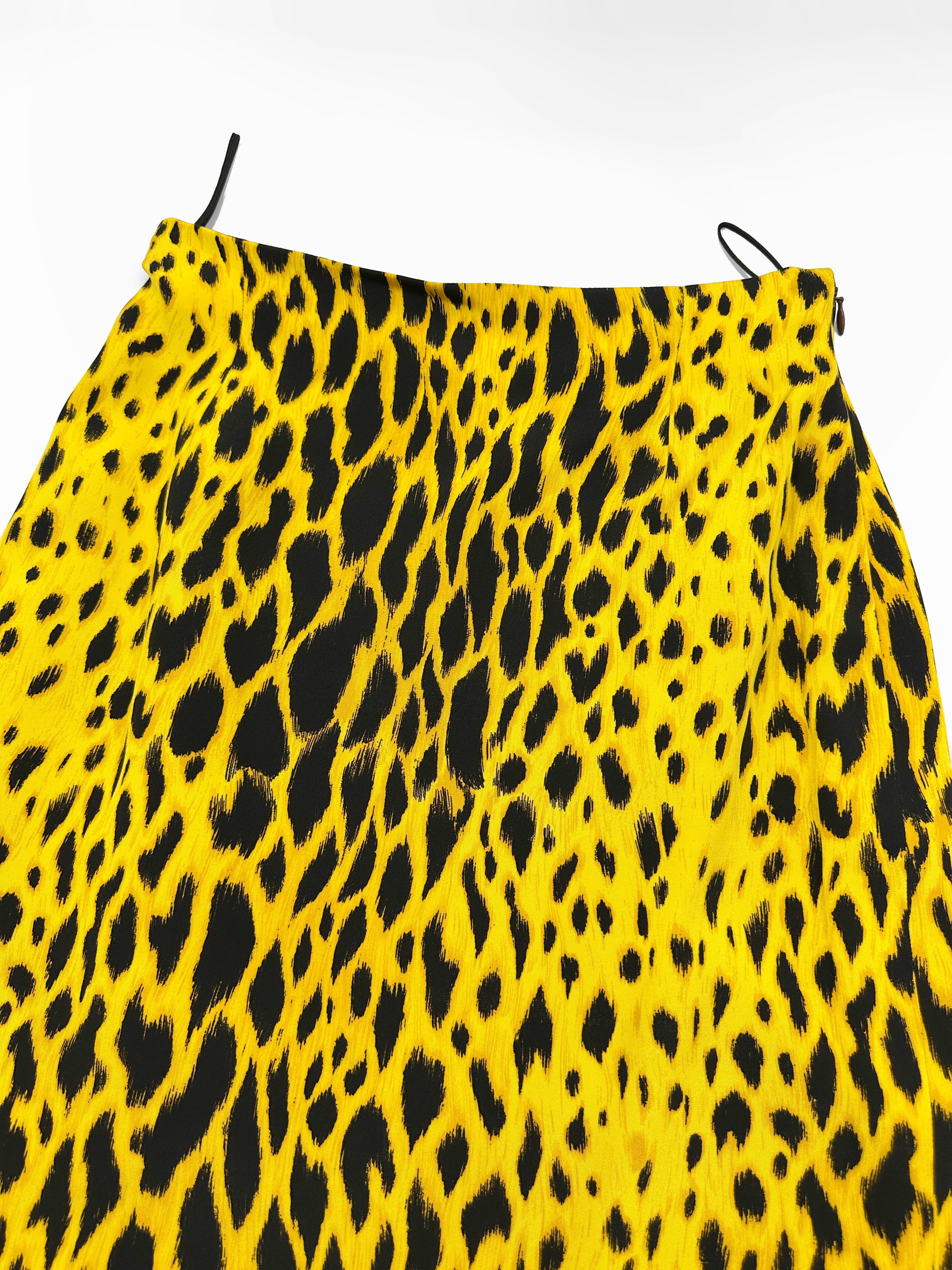 MONUMENTAL Gianni Versace Spring 1992 ANIMALIER Runway Leopard Print Silk Blazer Skirt Set 42 - 26
