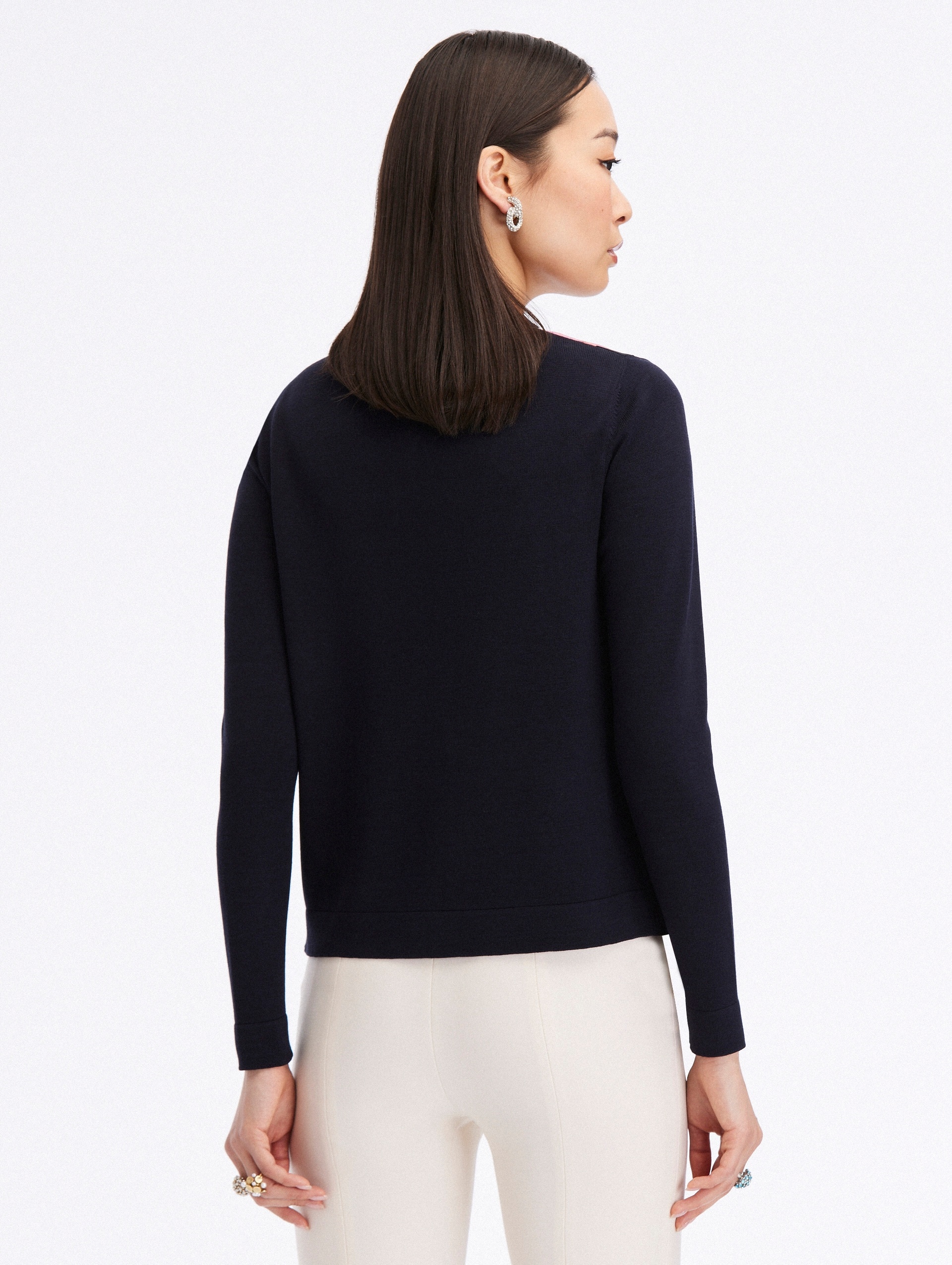 GERANIUM SILK INSET CARDIGAN - 3