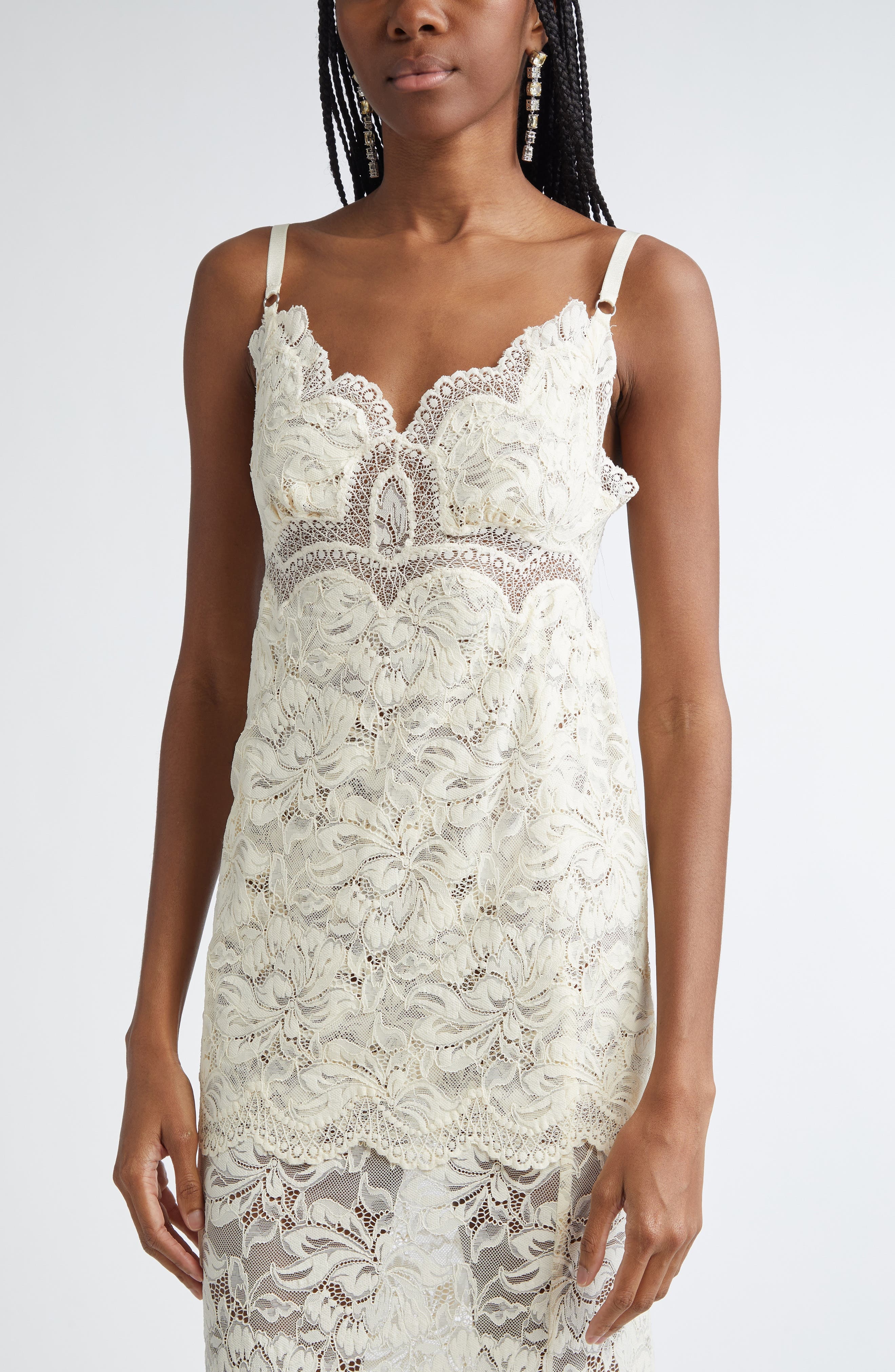Rabanne Lace Slipdress in Ivory at Nordstrom - 4
