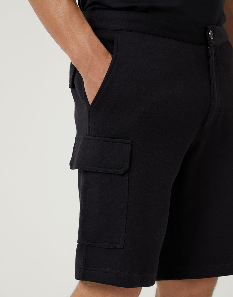Cotton, cashmere and silk French terry double cloth Bermuda shorts with cargo pockets 3