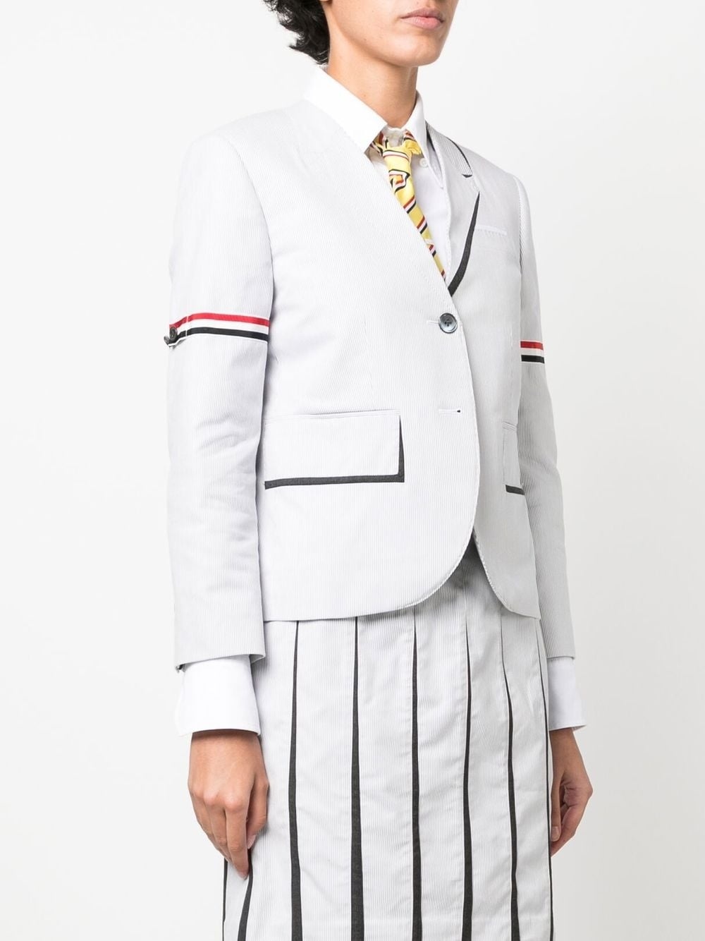 trompe l'oeil striped blazer - 3
