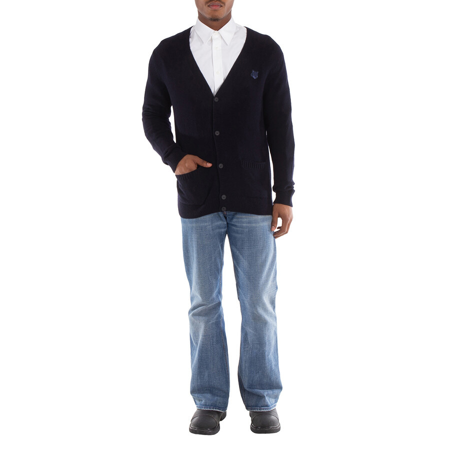 Maison Kitsune Fox Head Patch Lambswool Cardigan - 5