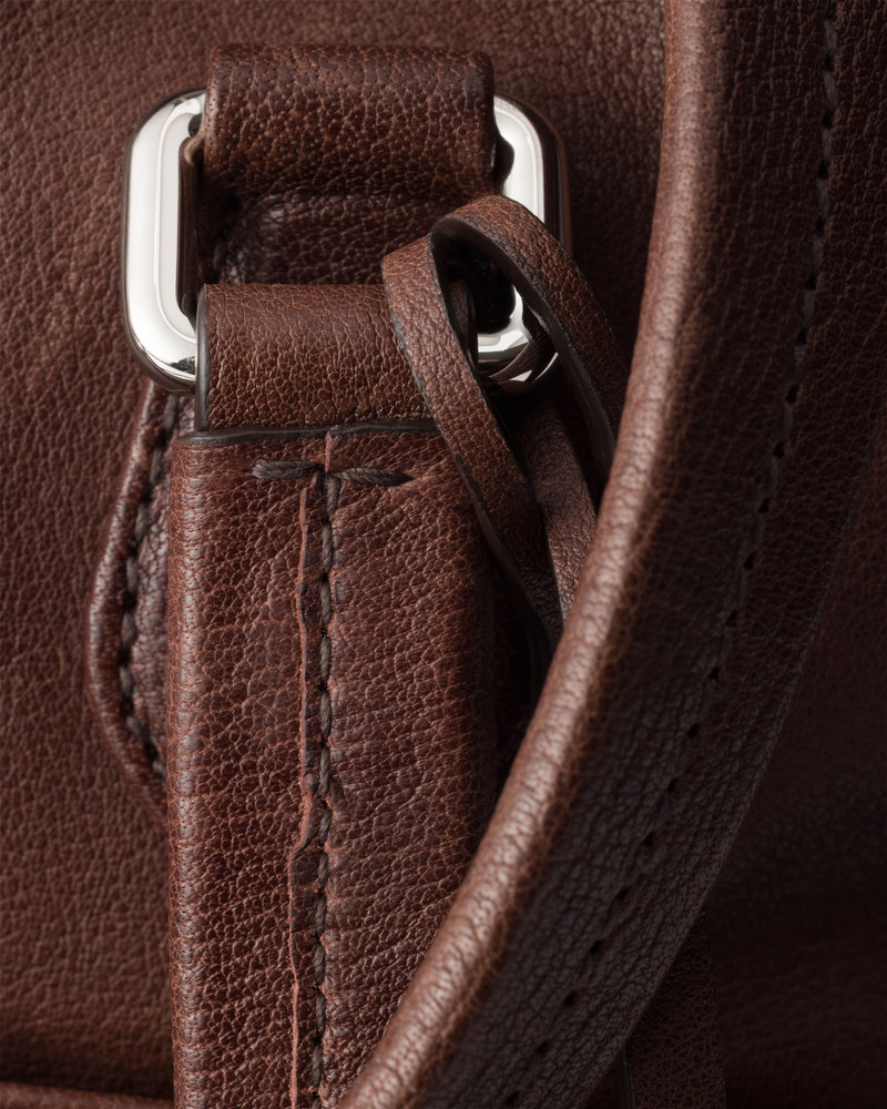 Large washed leather top-handle bag 7