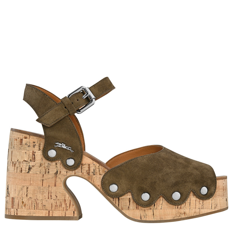 La Cigale Sandals Olive - Leather 1