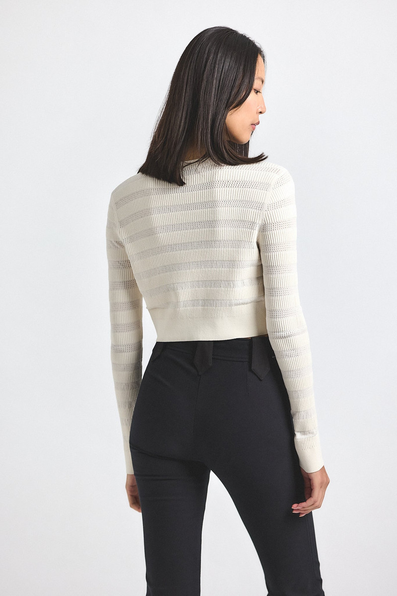 DEREK LAM 10 CROSBY CORA POINTELLE KNIT CARDIGAN outlook