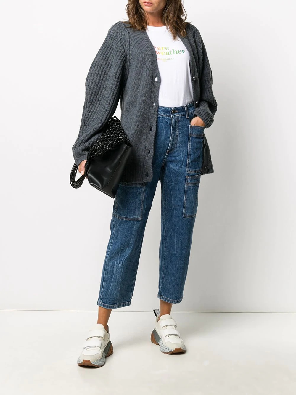 cropped multi-pocket jeans - 2