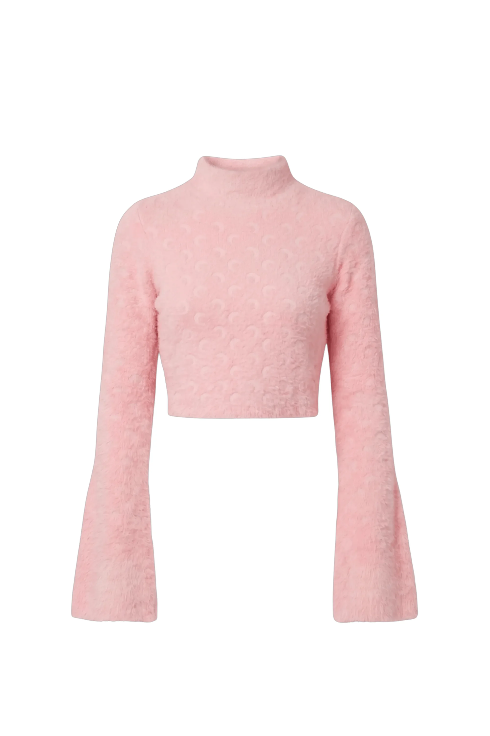 FLUFFY MOON JACQUARD KNIT HIGH NECK SWEATER - 1