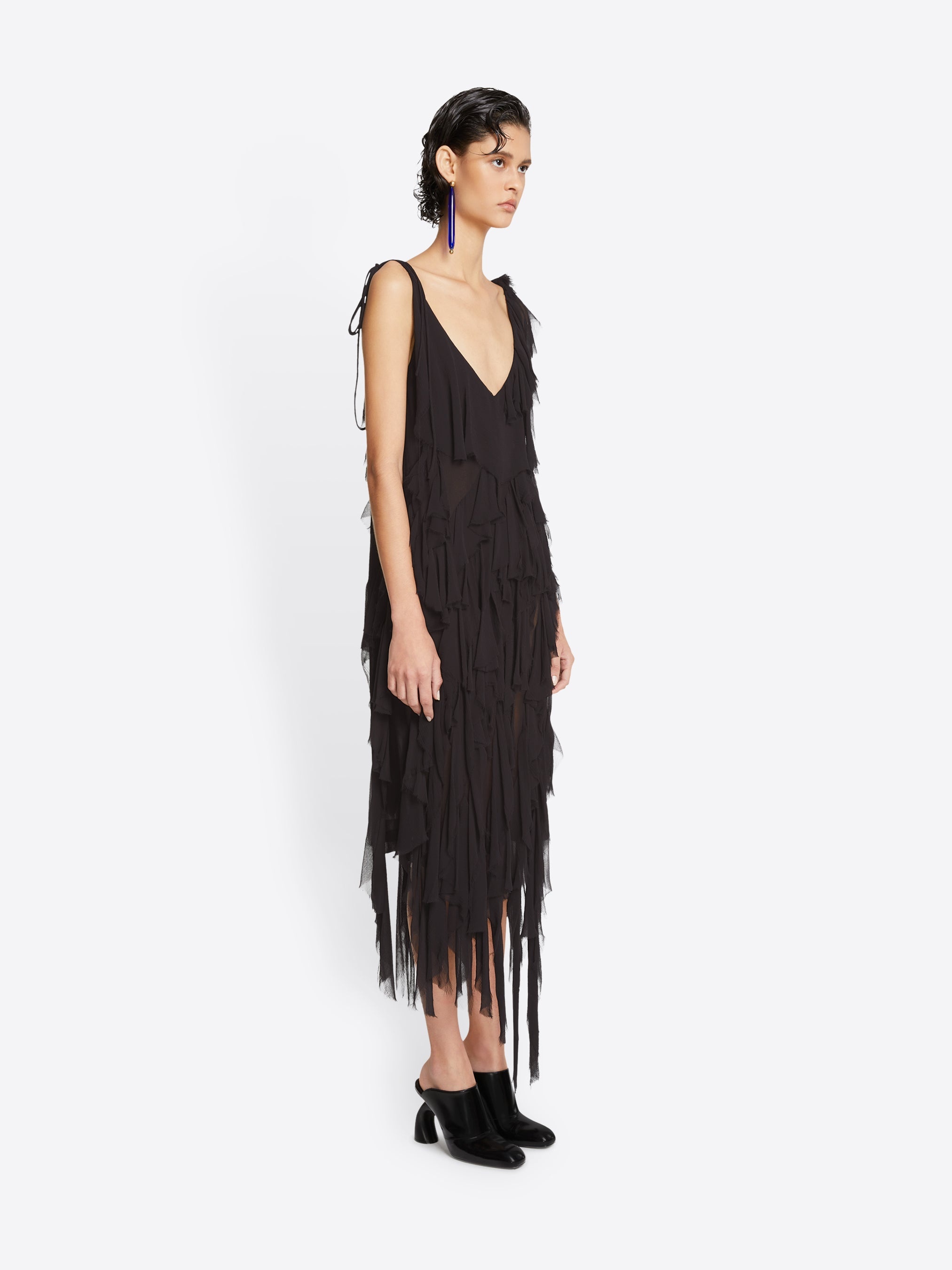 RUFFLED SLIP DRESS - 3