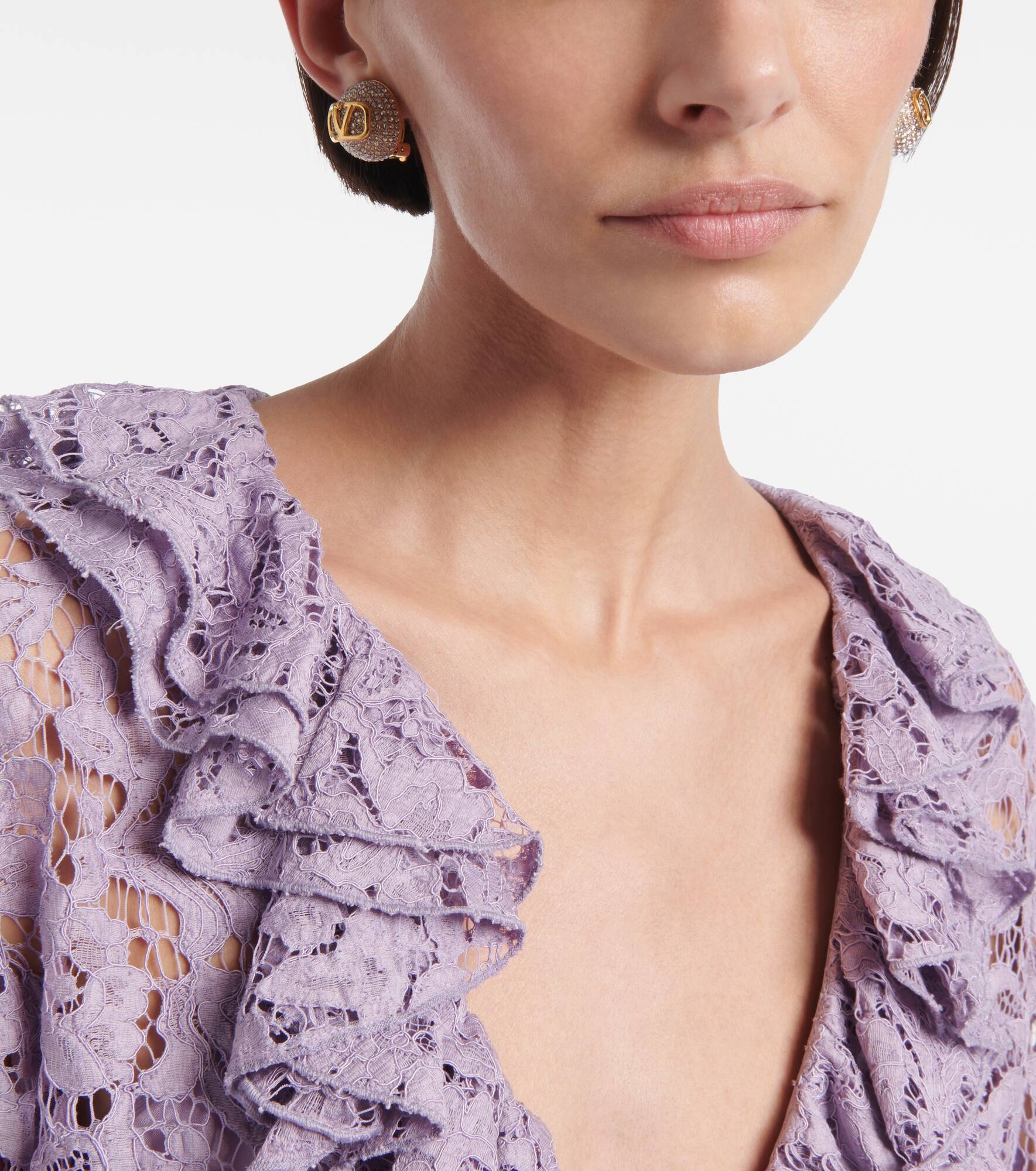 VLogo Signature embellished earrings - 6