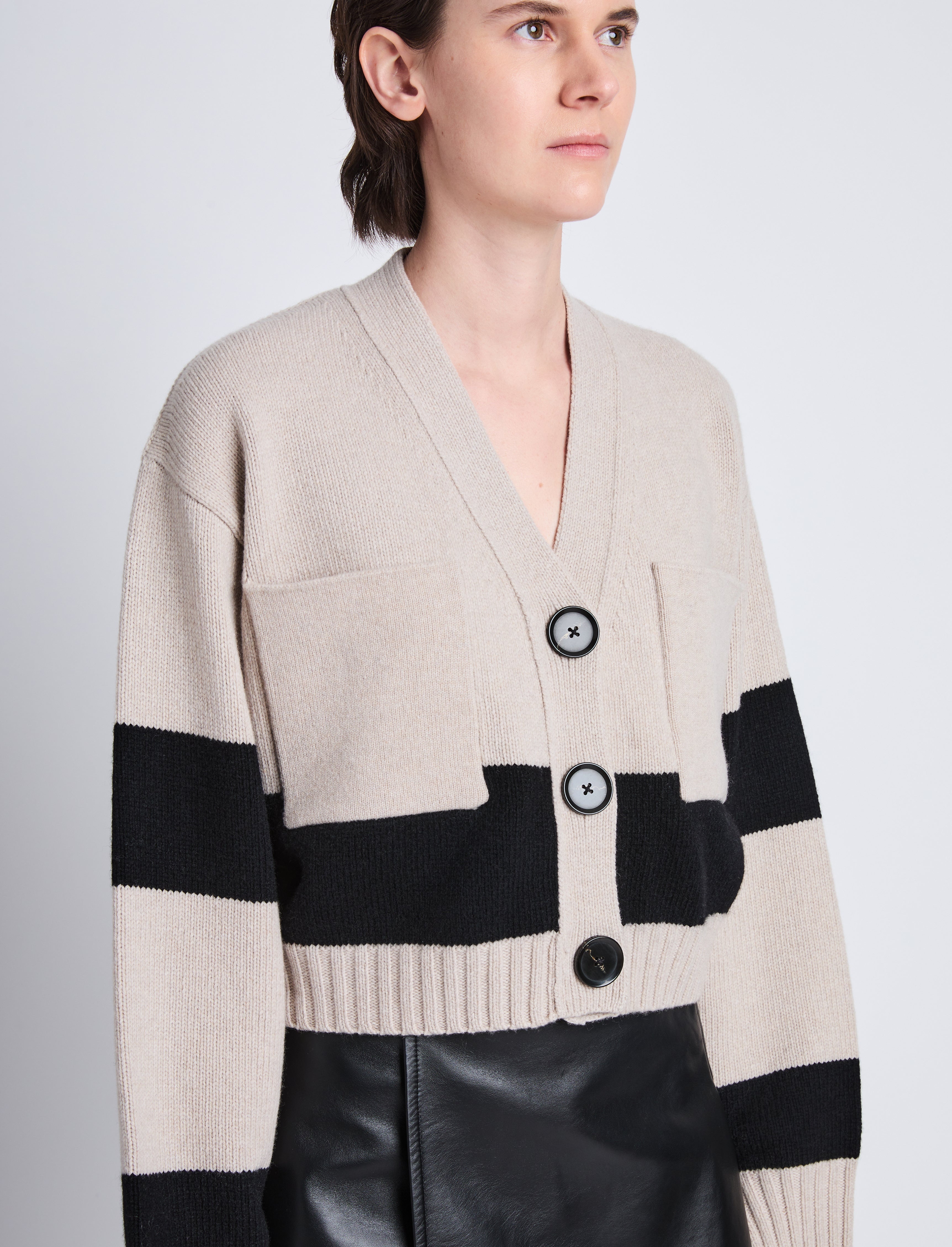 Sofia Cardigan in Striped Cashmere - 6