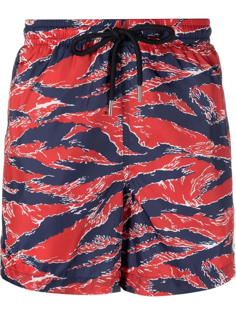 patterned drawstring 수영 반바지 - 1