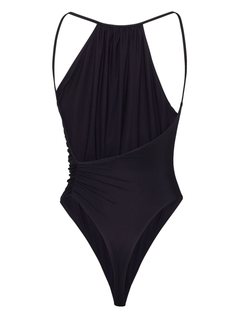 halterneck draped swimsuit - 2