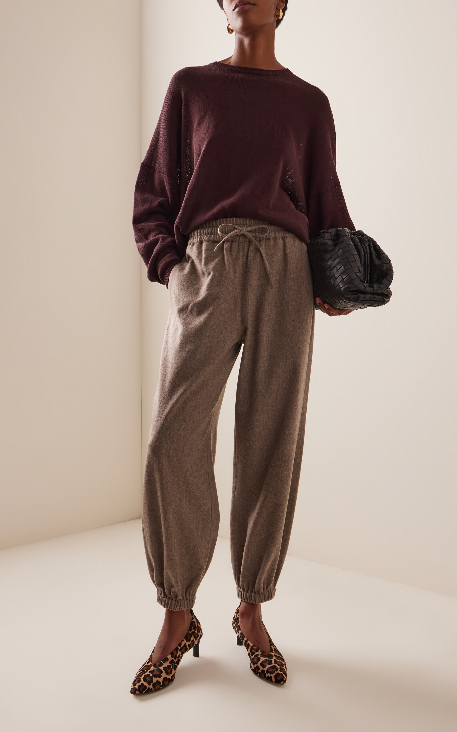 Flannel Wool-Cashmere Joggers taupe - 2