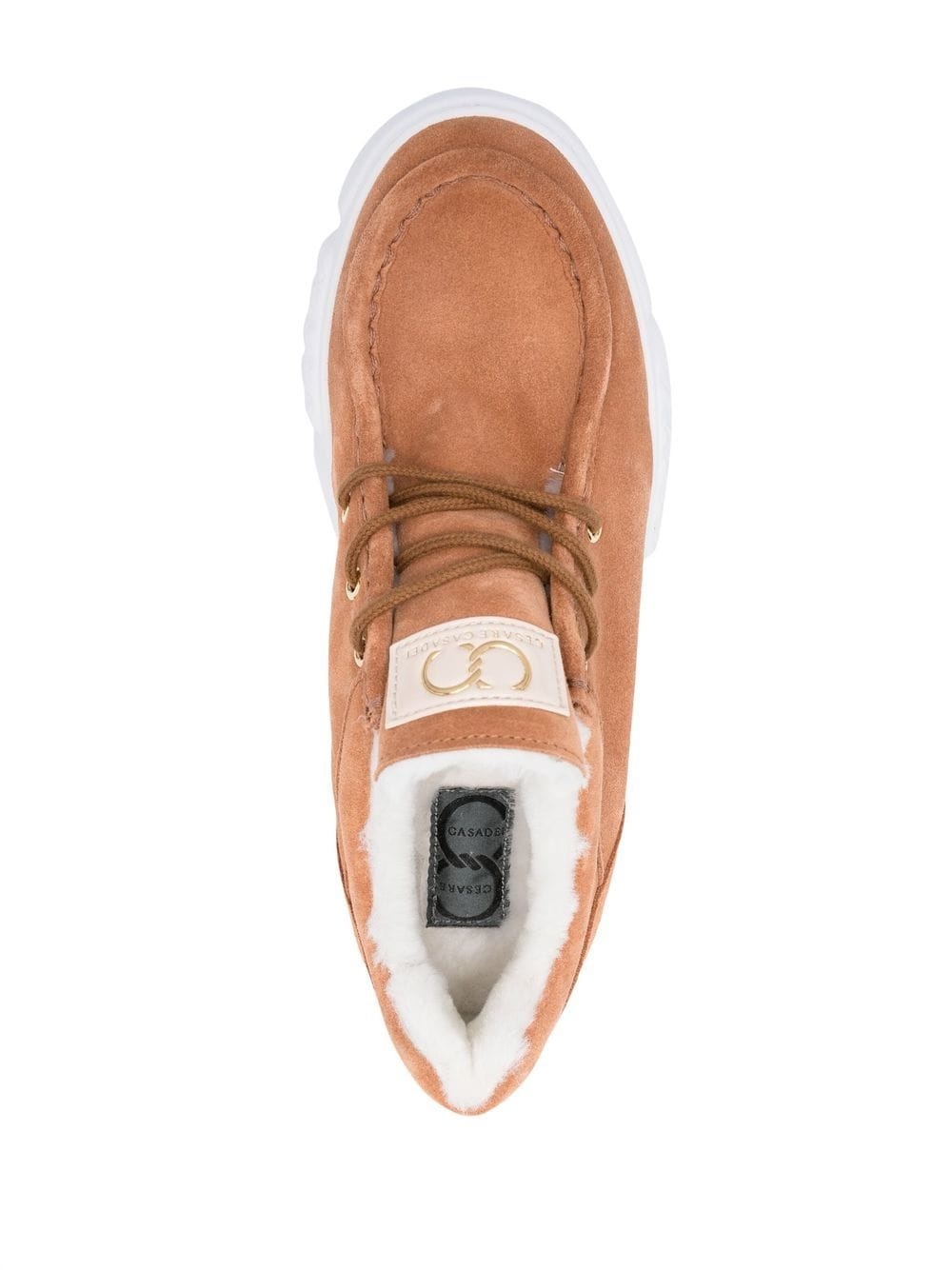 shearling-lined mid-top sneakers - 4