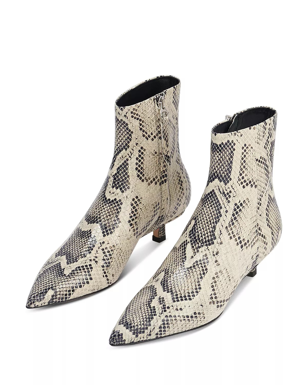 Women's Sofie Pointed Toe Embossed Kitten Heel Ankle Boots - 3