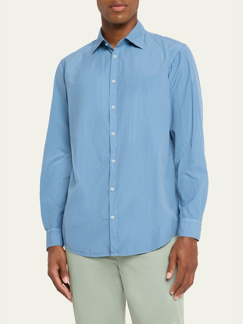 massimo alba Men's Genova Stripe Cotton Button-Down Shirt outlook