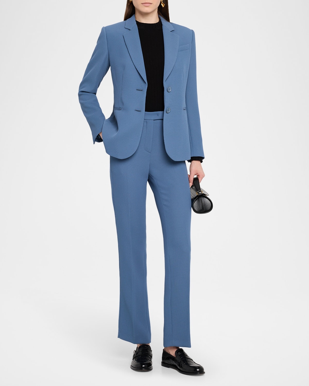 Cropped Slim-Fit Pique Trousers - 2
