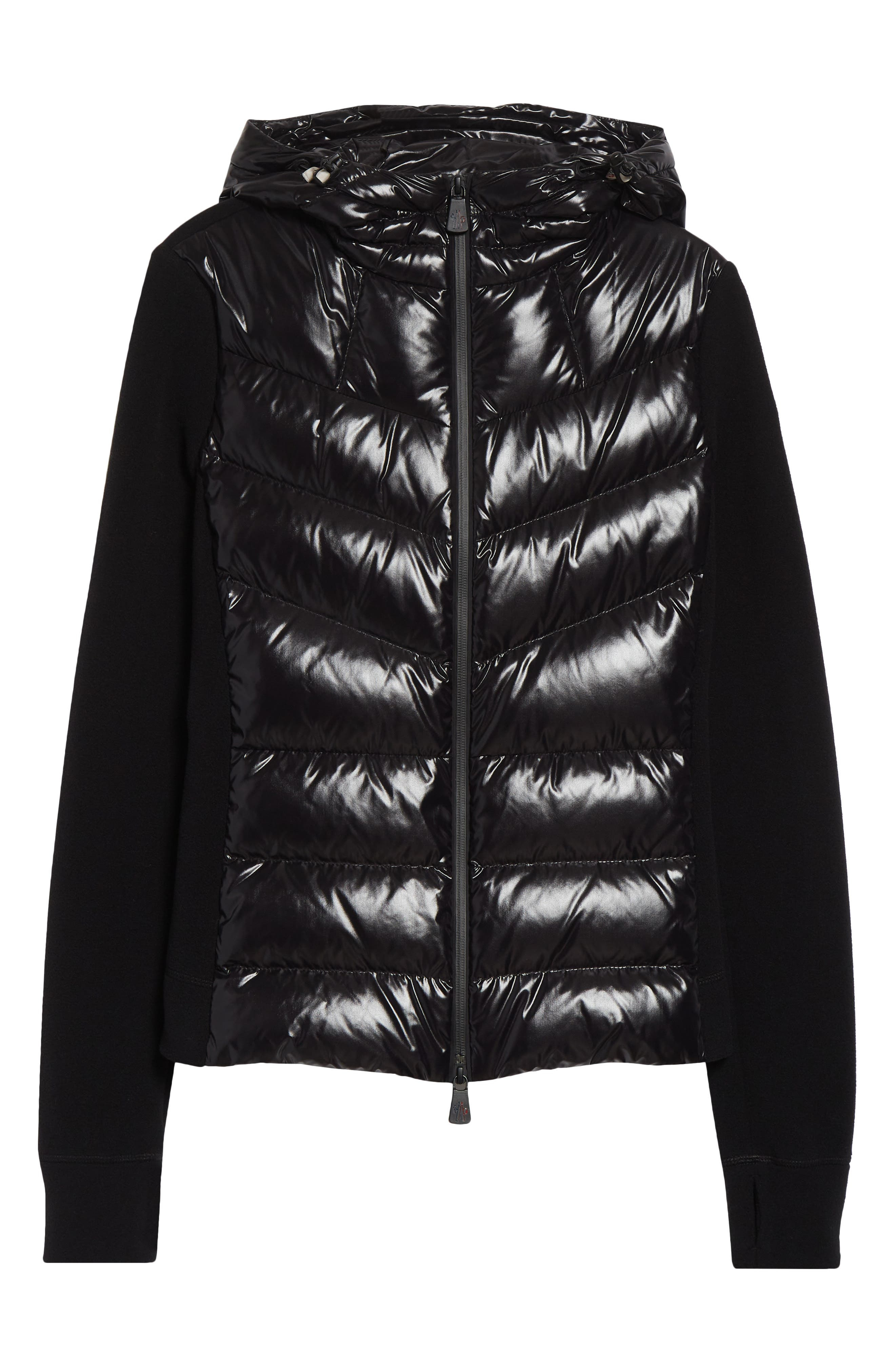 Moncler Grenoble Fleece & Quilted Down Hooded Jacket in Black at Nordstrom - 6