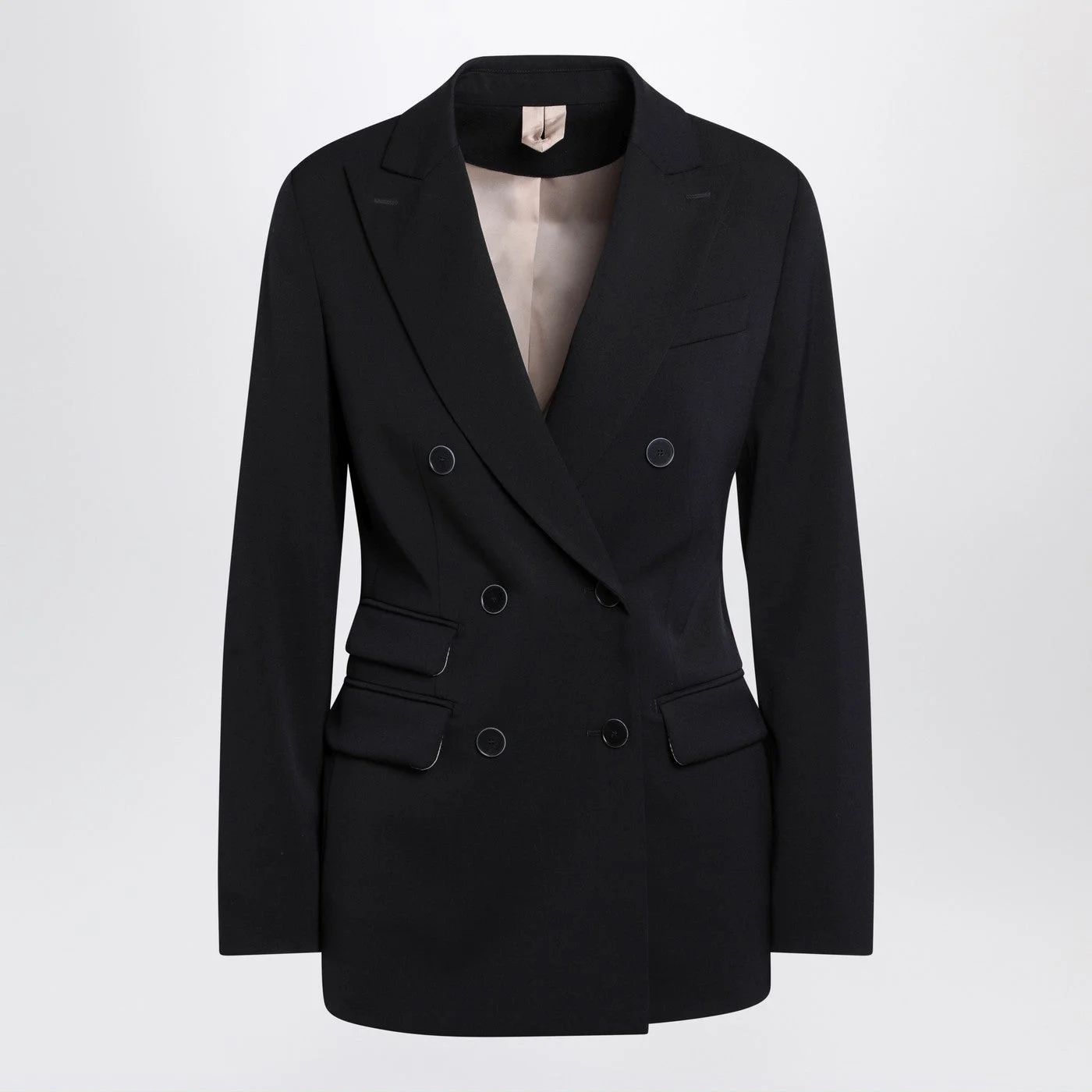 Max Mara Blue Double-Breasted Wool Jacket Women - 1