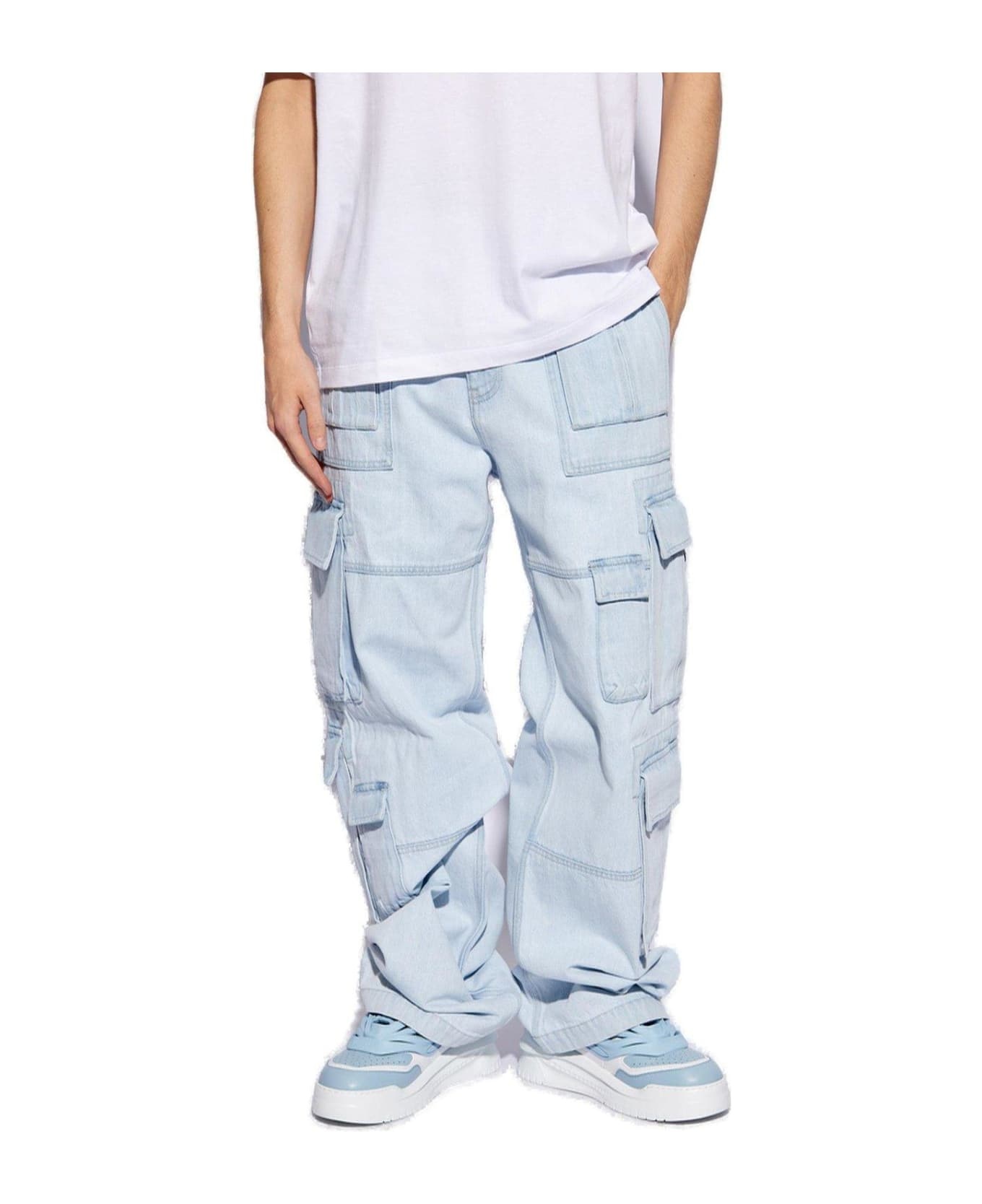 Mid-rise Wide-leg Cargo Jeans - 2