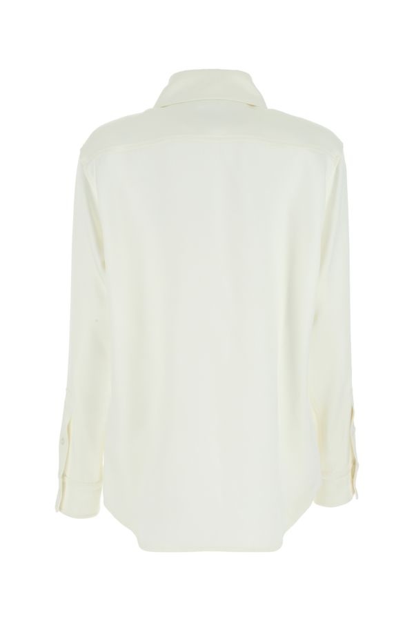 Tシャツ・カットソー BOTTEGA VENETA SS23 Ivory satin shirt (729741V1JS0 9071) Bottega Veneta Bottega Veneta Woman Ivory Satin Shirt
