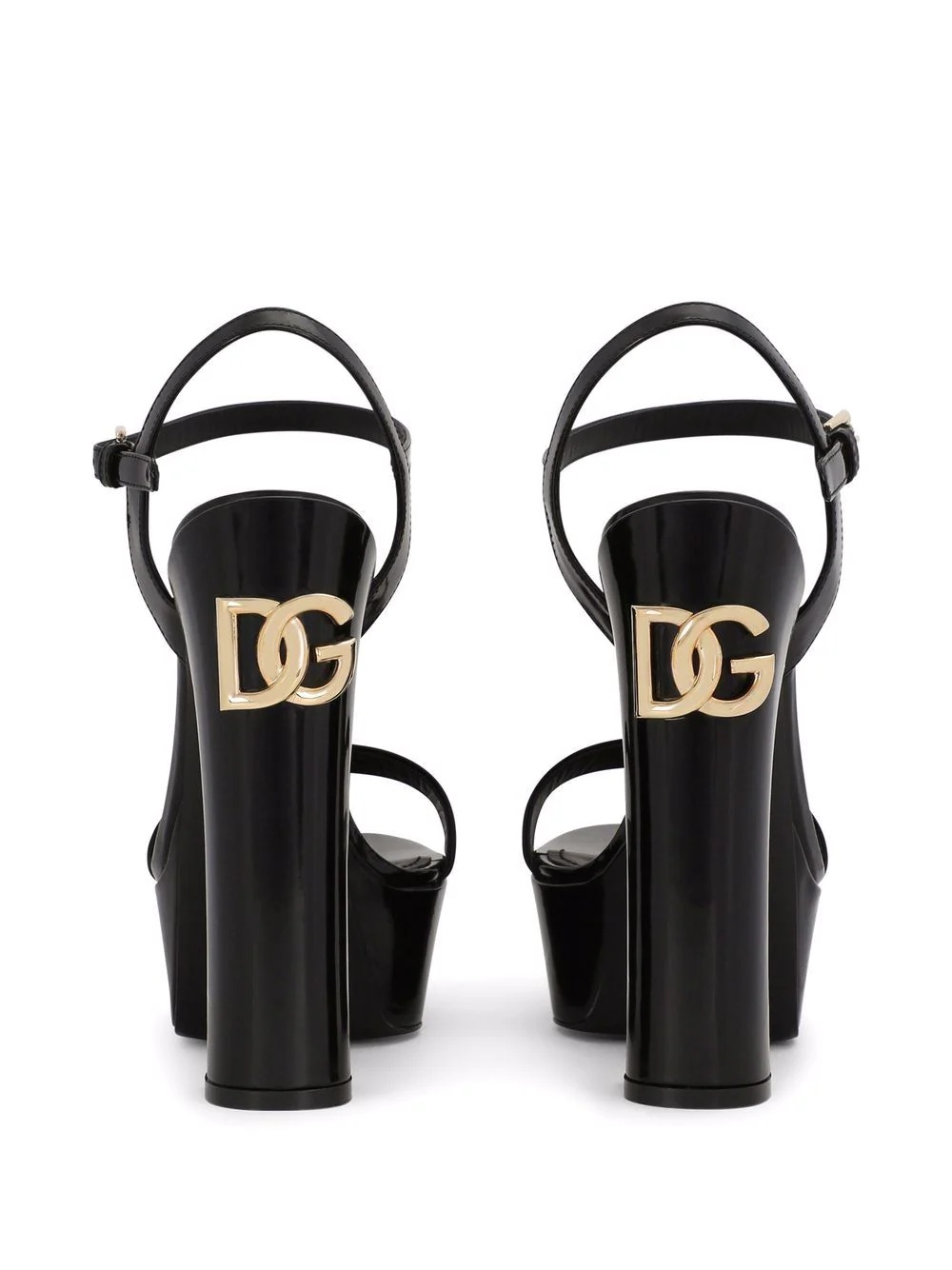 logo-plaque platform sandals - 3