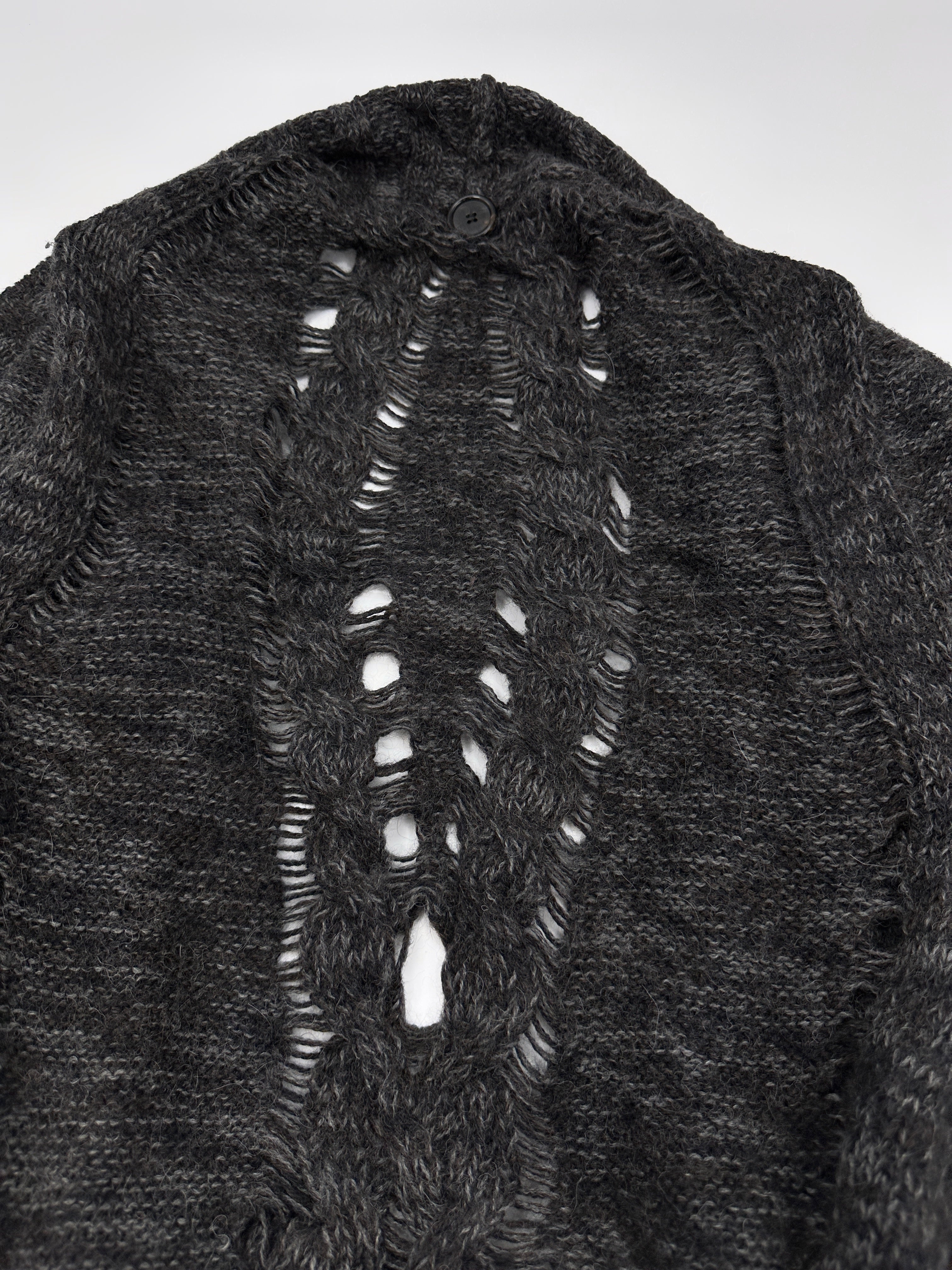 Ann Demeulemeester Fall 2010 Asymmetrical Alpaca Knit Long Cardigan - 14