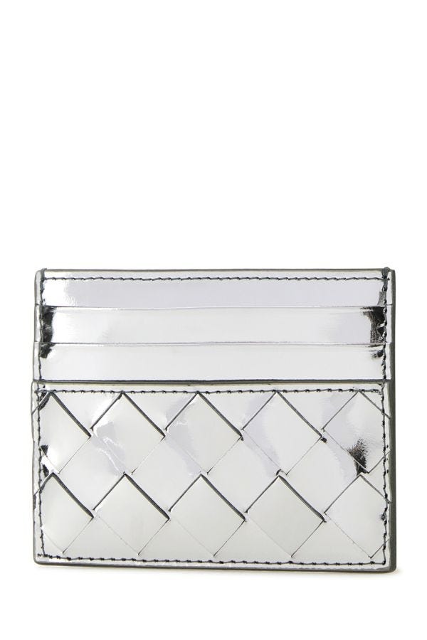 Silver leather card holder - 2