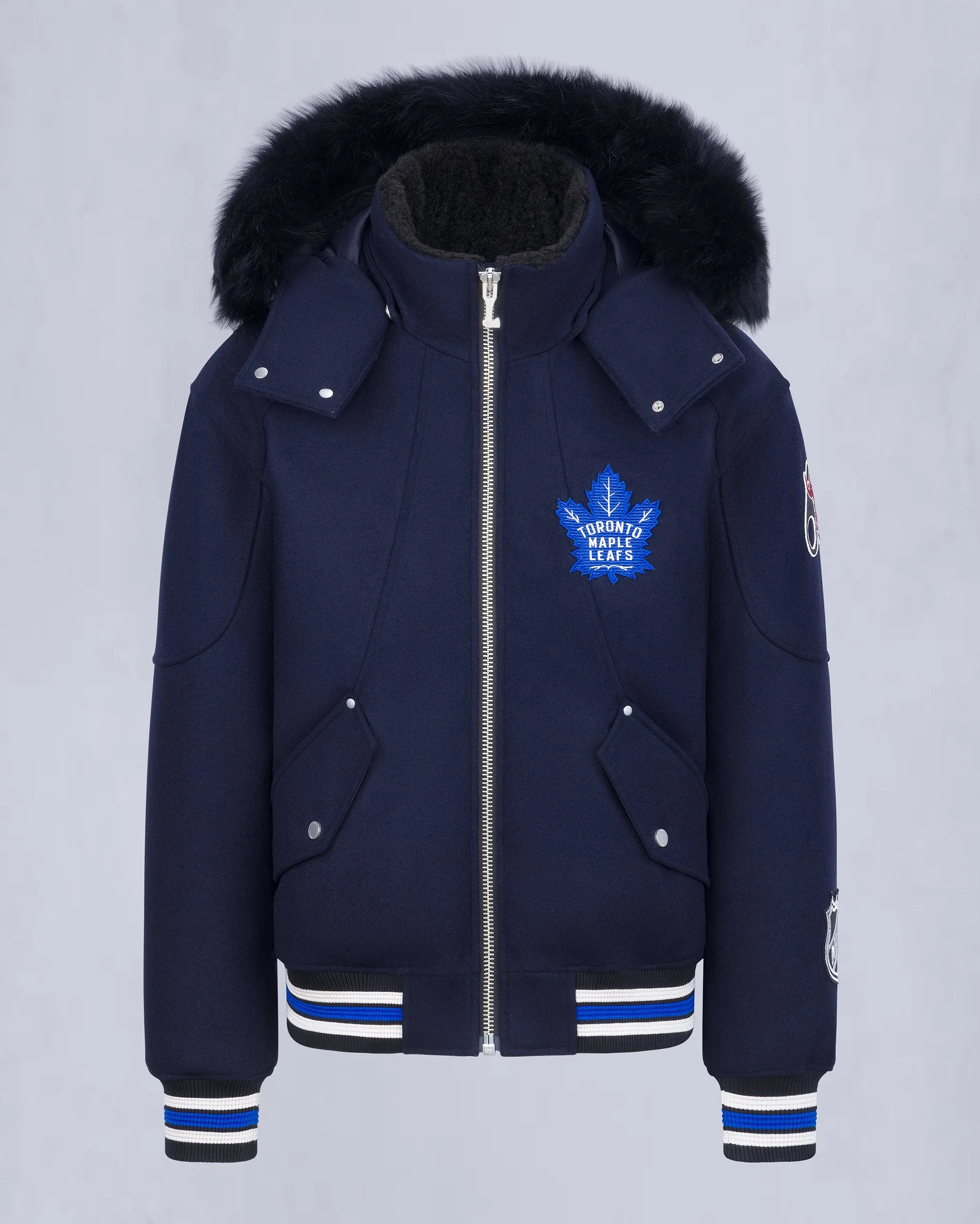 NHL X MOOSE KNUCKLES MAPLE LEAFS BOMBER JACKET - 1