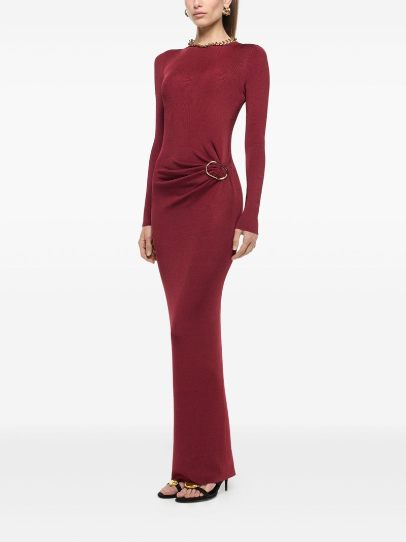ROLAND MOURET long-sleeve gathered maxi dress outlook