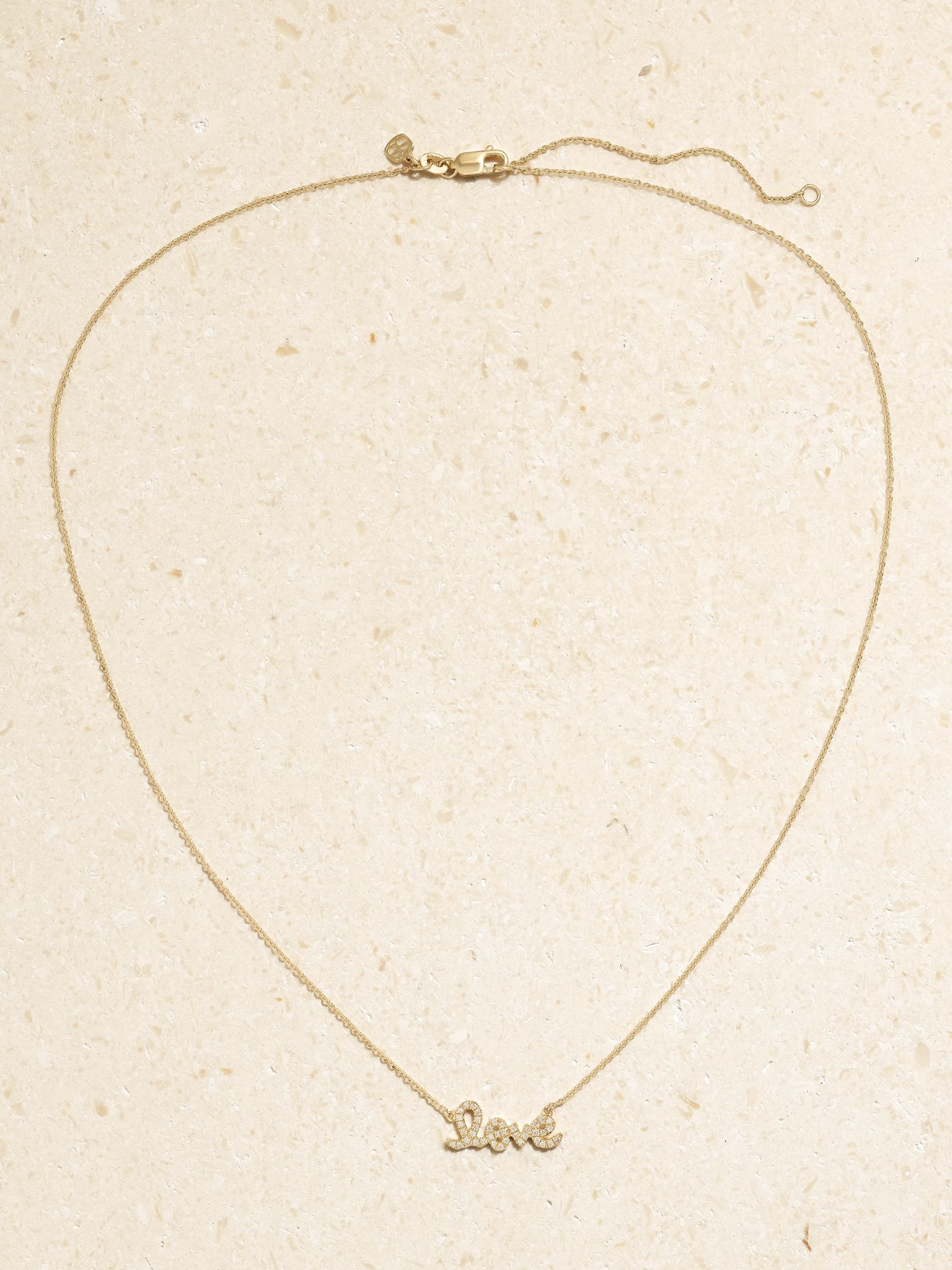Love 14-karat gold diamond necklace Gold - 4