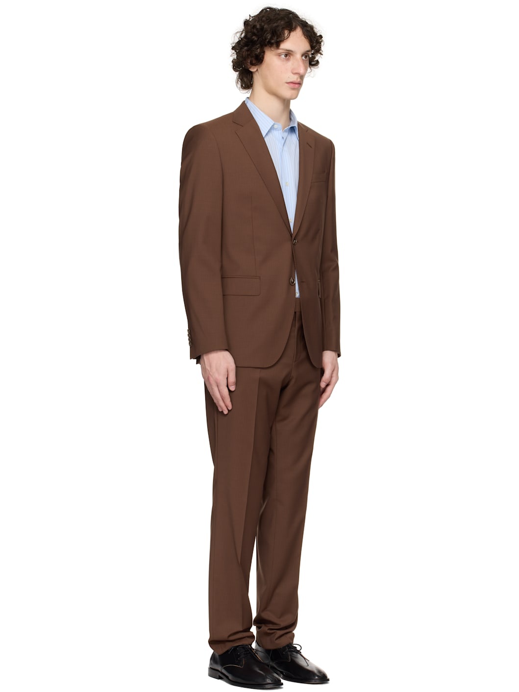 Brown Single-Breasted Suit - 2