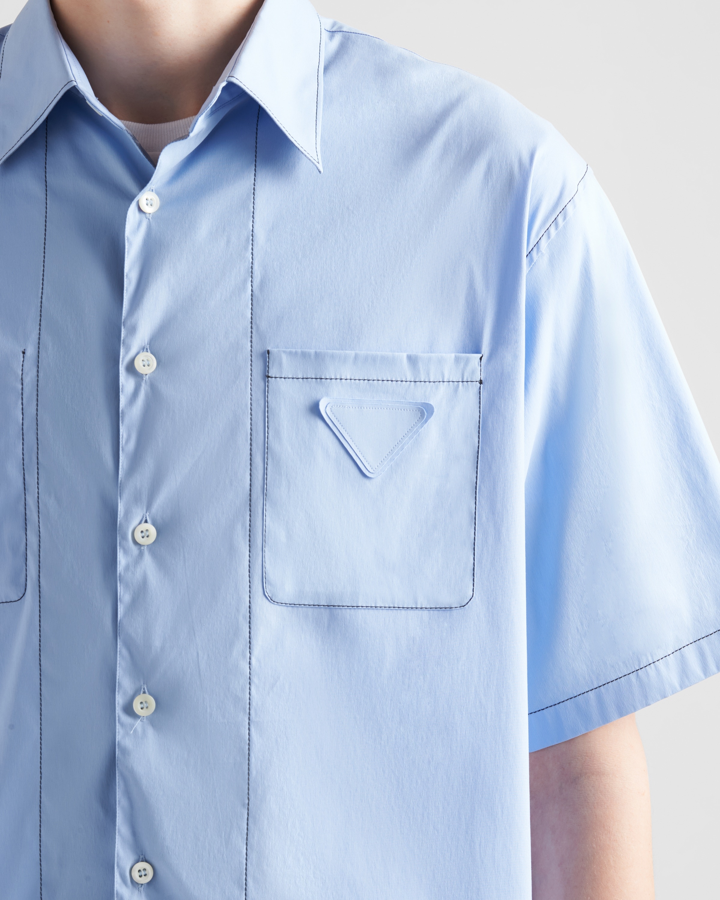 Short-sleeved stretch cotton shirt - 3