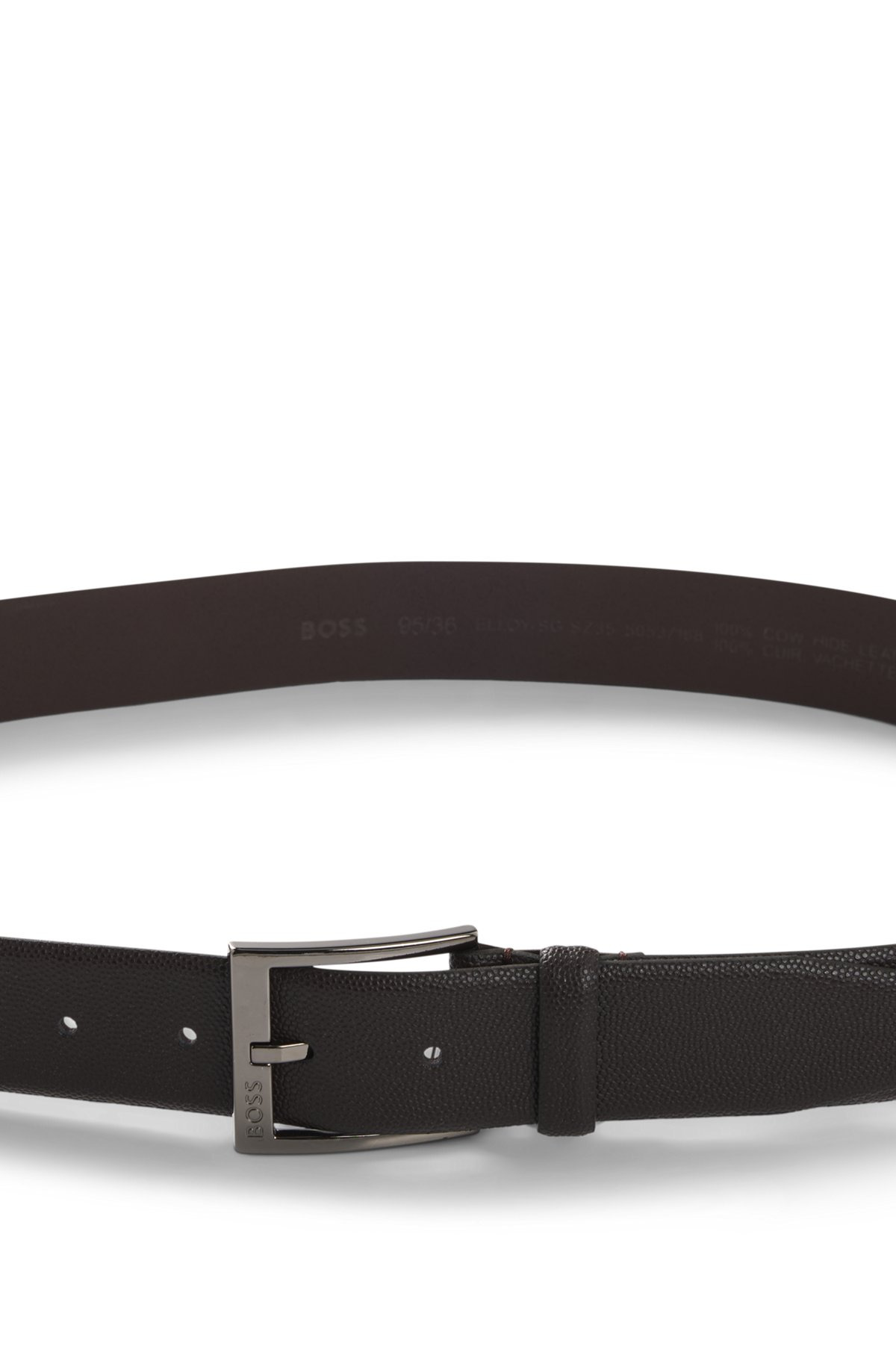 ITALIAN-LEATHER BELT WITH BRANDED BUCKLE - 4