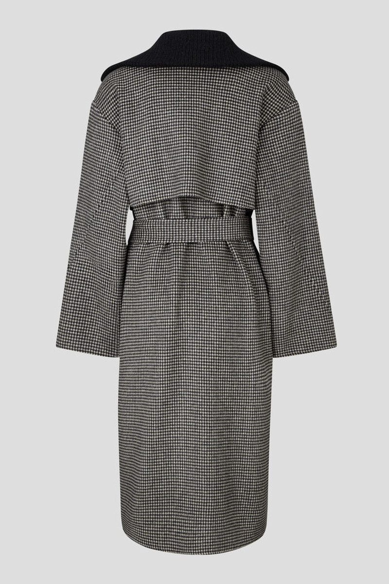 BOGNER Noemi Pure new wool and cashmere coat in Black/White outlook