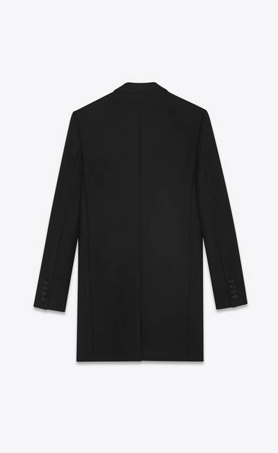 SAINT LAURENT chesterfield coat with pointed lapels in wool outlook