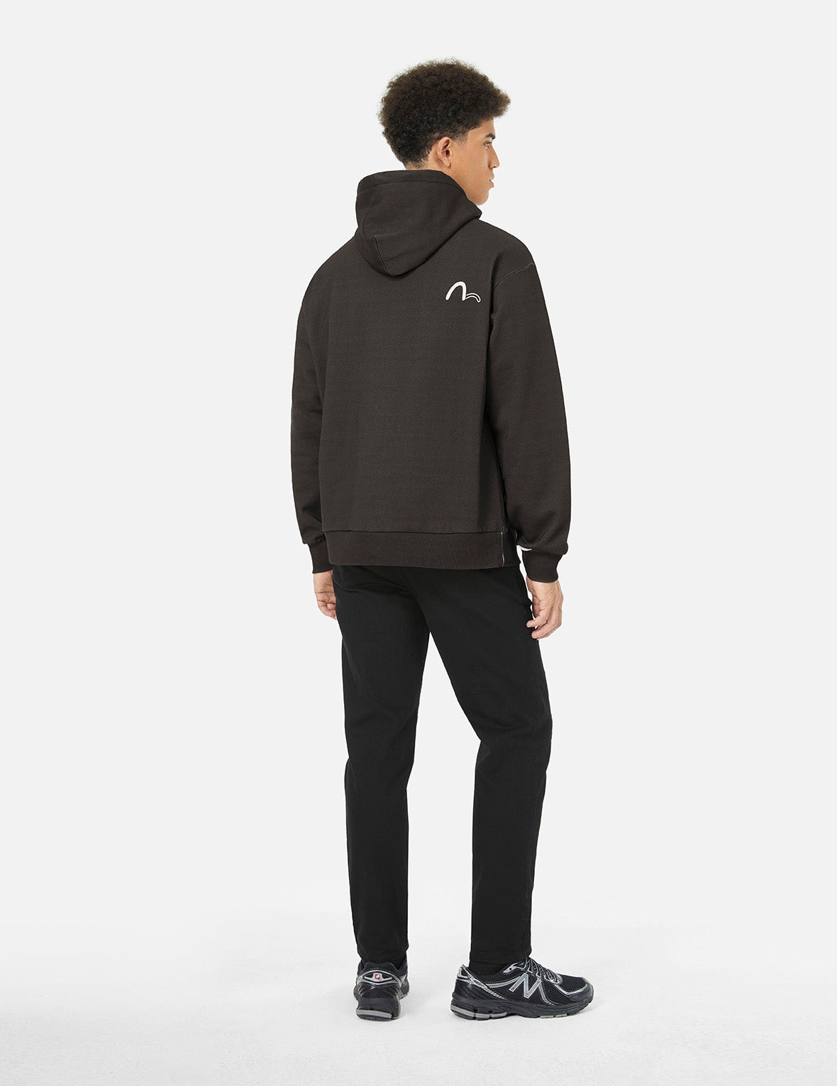 Logo and Seagull Print Relax Fit Hoodie - 4