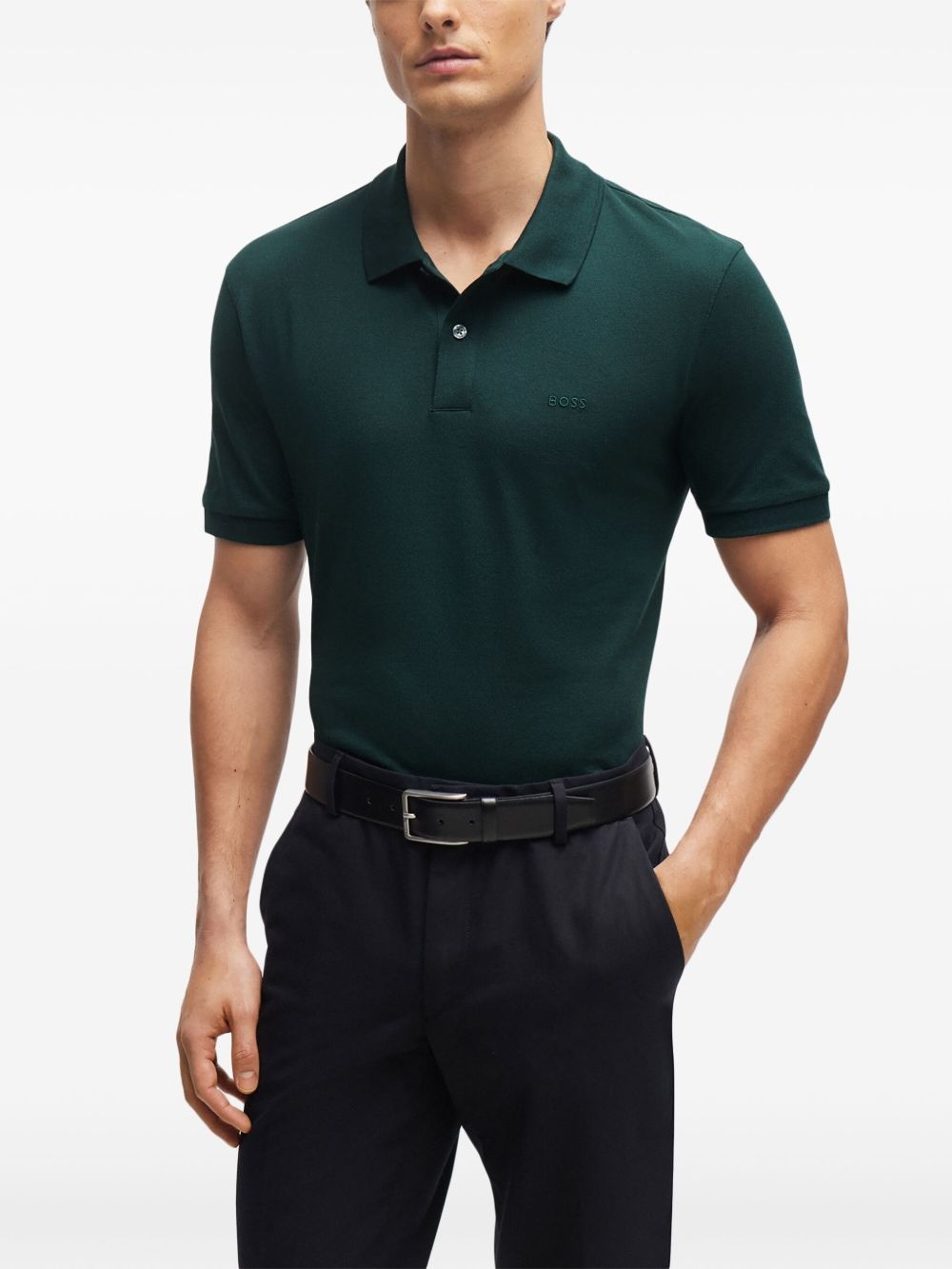 logo-embroidered polo shirt - 3