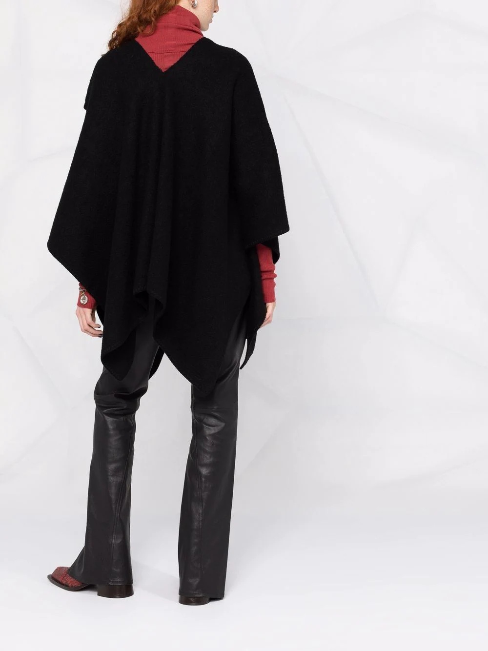 open-front cape coat - 4