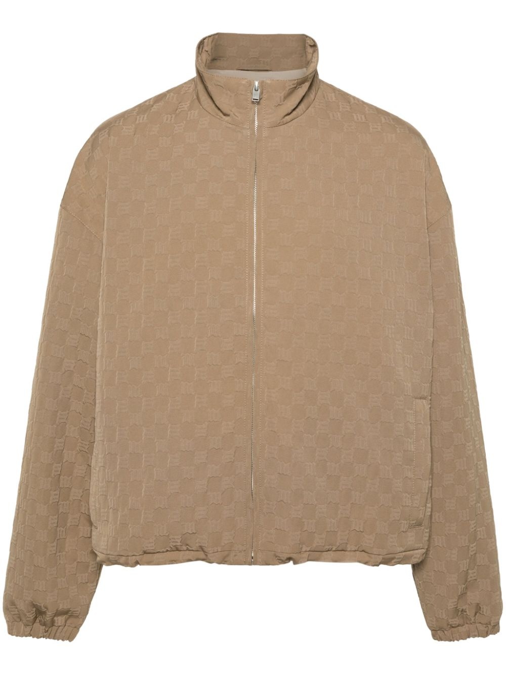 embossed-logo zip-up jacket - 1