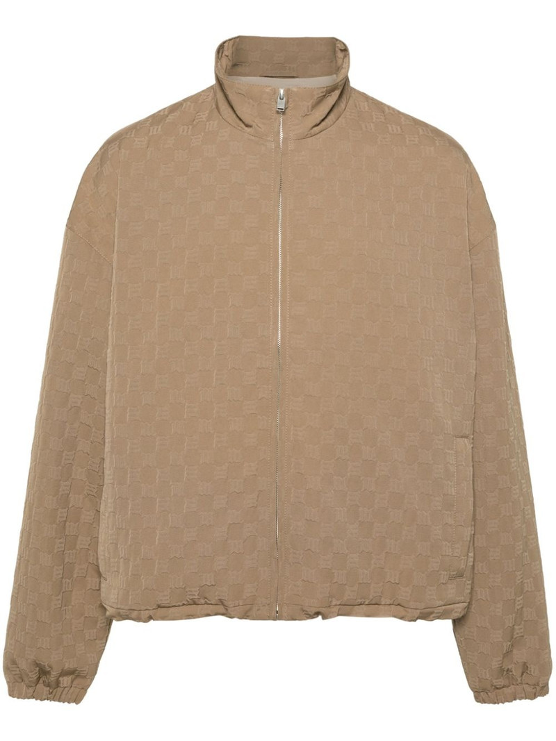 embossed-logo zip-up jacket 1