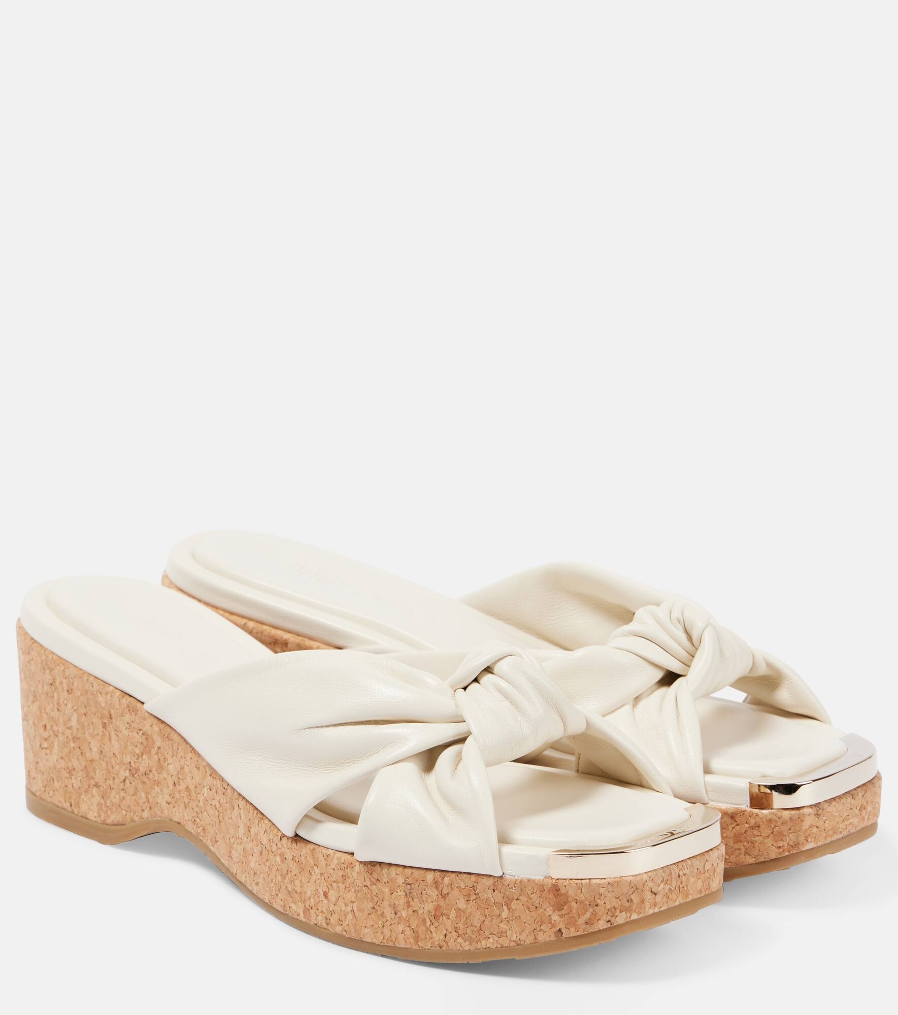 Avenue 50 leather wedge mules - 1